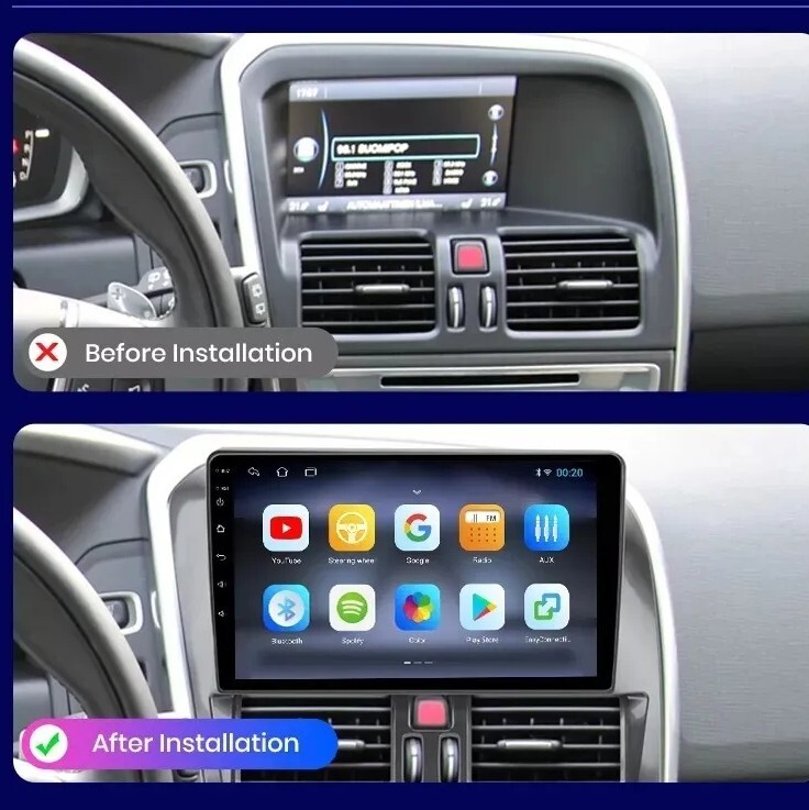 2 DIN 9″ RADIO FOR VOLVO XC60 GPS USB ANDROID BLUETOOTH WI-FI 14/17 CARPLAY