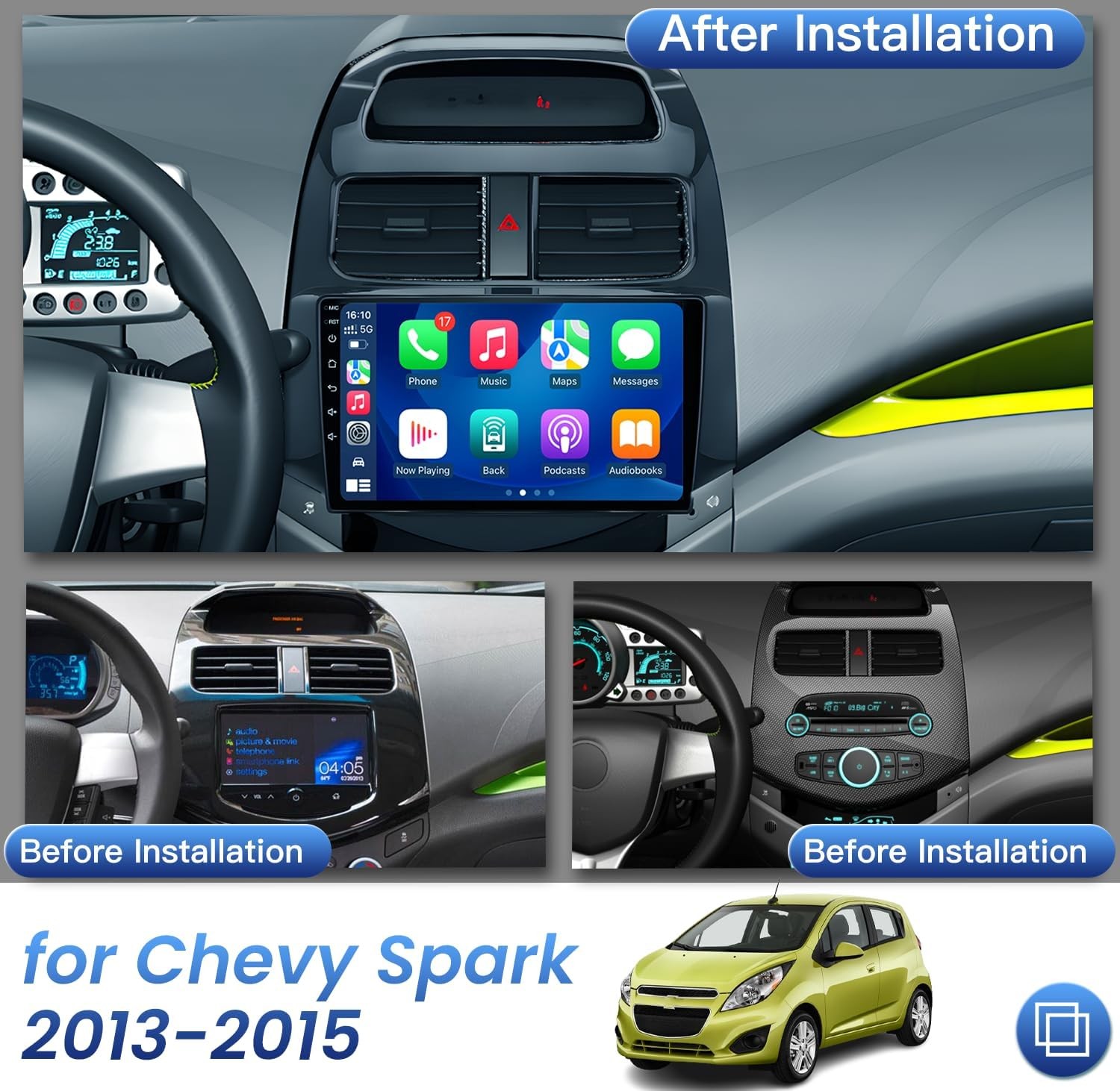Apple Carplay Car Radio Stereo For Chevrolet Spark 2013-2015 Android GPS Player