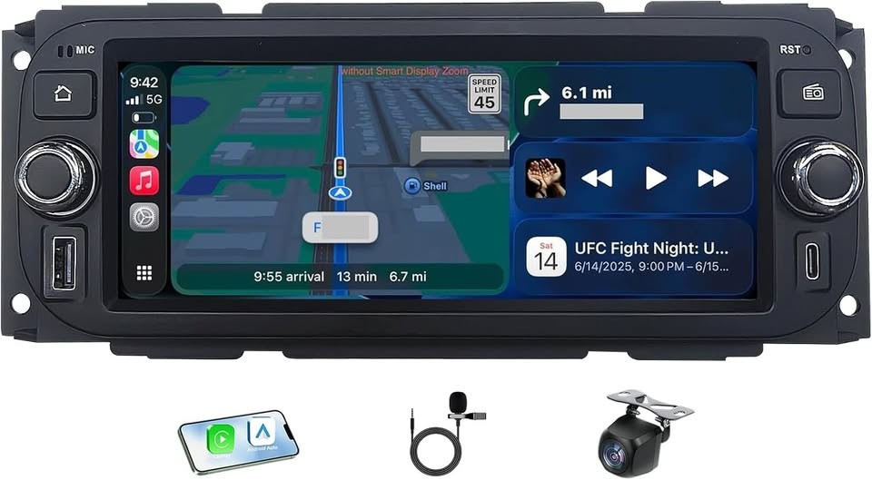 Dodge Ram 2002-2006 Jeep 1999-2006 6.8in CarPlay Android Auto Radio