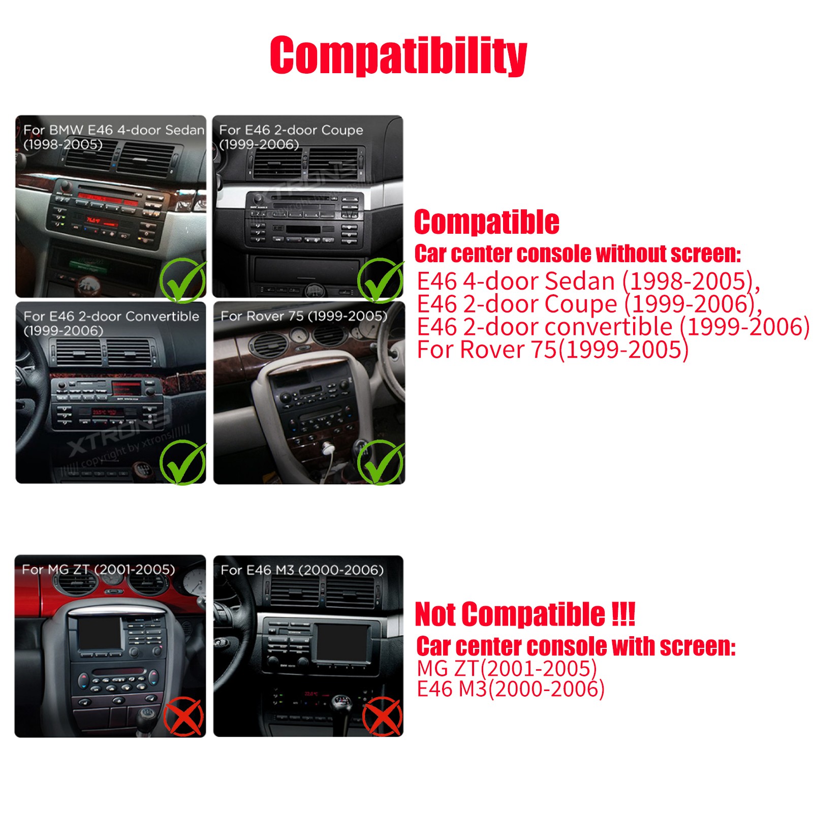 DVR+ CarPlay 7″ Android 15 Car Stereo Radio Head Unit+AHD For BMW 3-Series E46