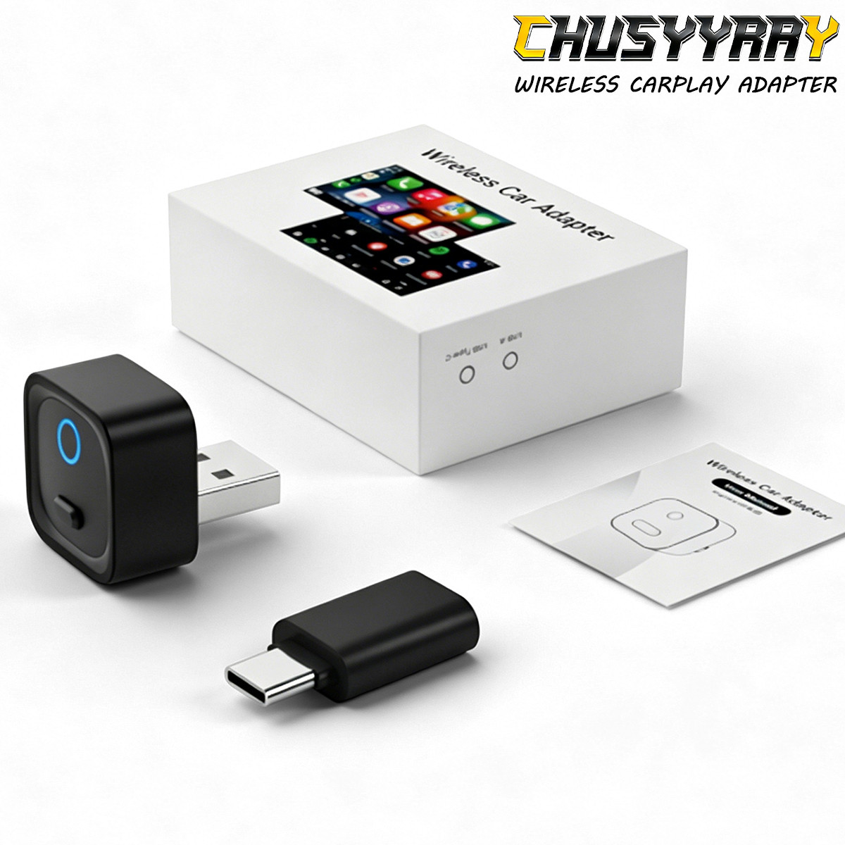 2in1 Carplay Wireless Adapter Android Auto Plug Play Connect USB Dongle
