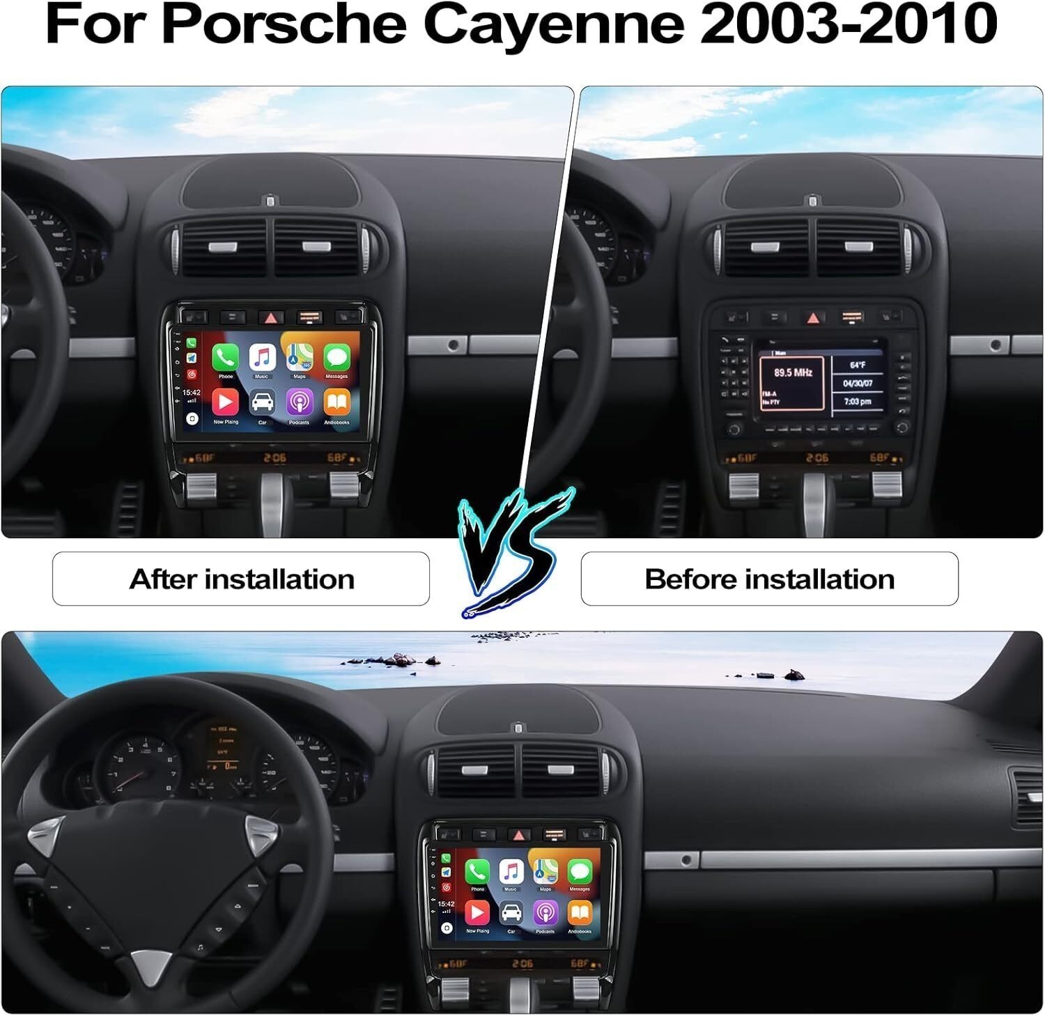 For Porsche Porsche Cayenne CarPlay Android 13 Car Radio Stereo FM RDS