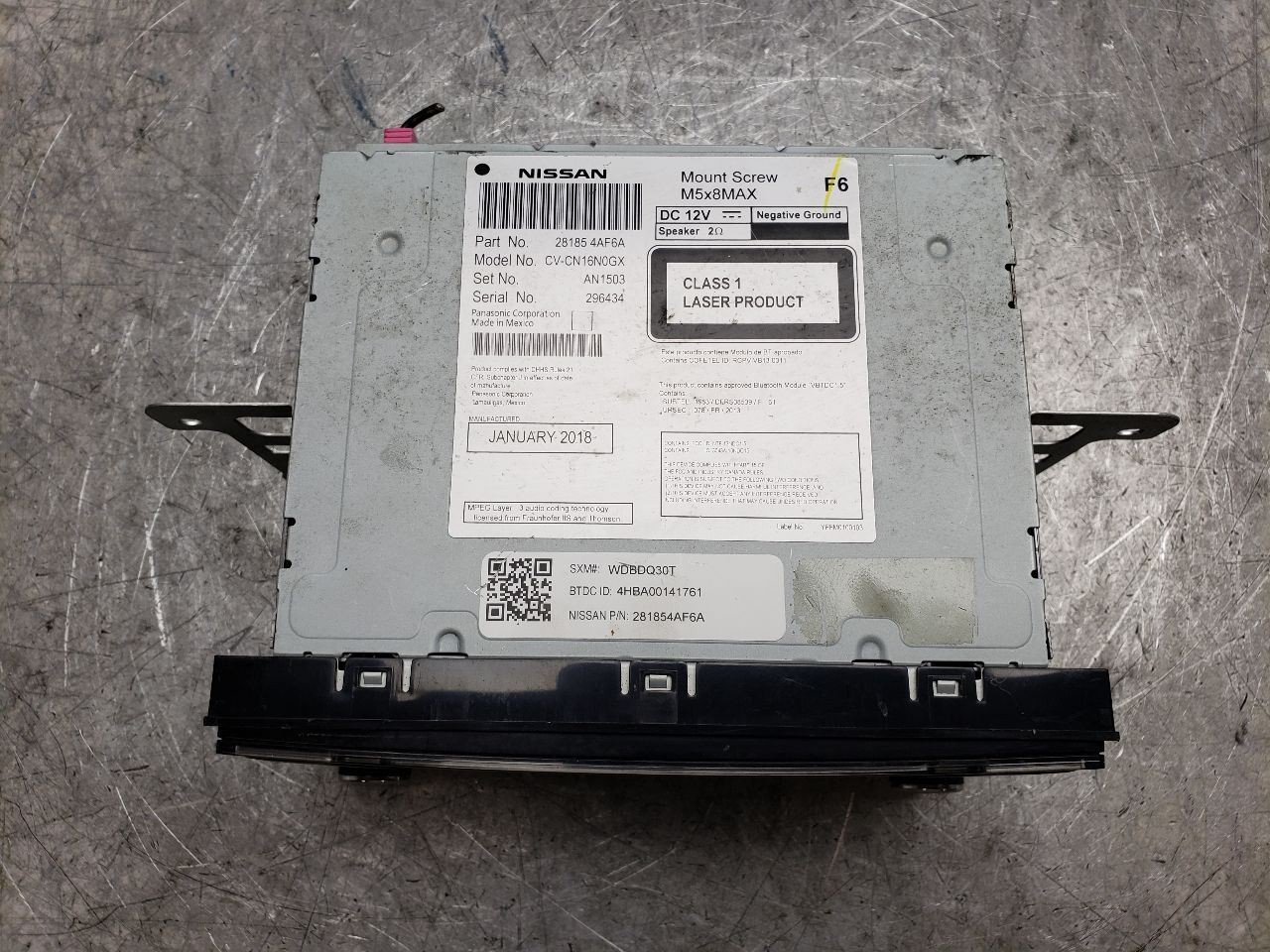 2017 2018 2019, Nissan Sentra, Audio Equipment Radio Receiver, 281854AF6A, OEM