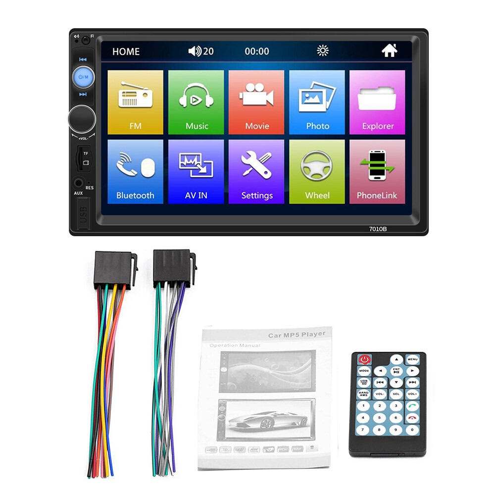 MP3 Bluetooth USB AUX Input Hands-free 7 Inch Car Radio MP5 Player