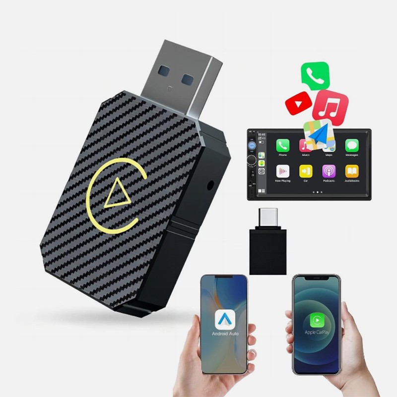 2026 Upgraded 2-in-1 Wireless CarPlay Adapter &Android Auto Wireless Adapter