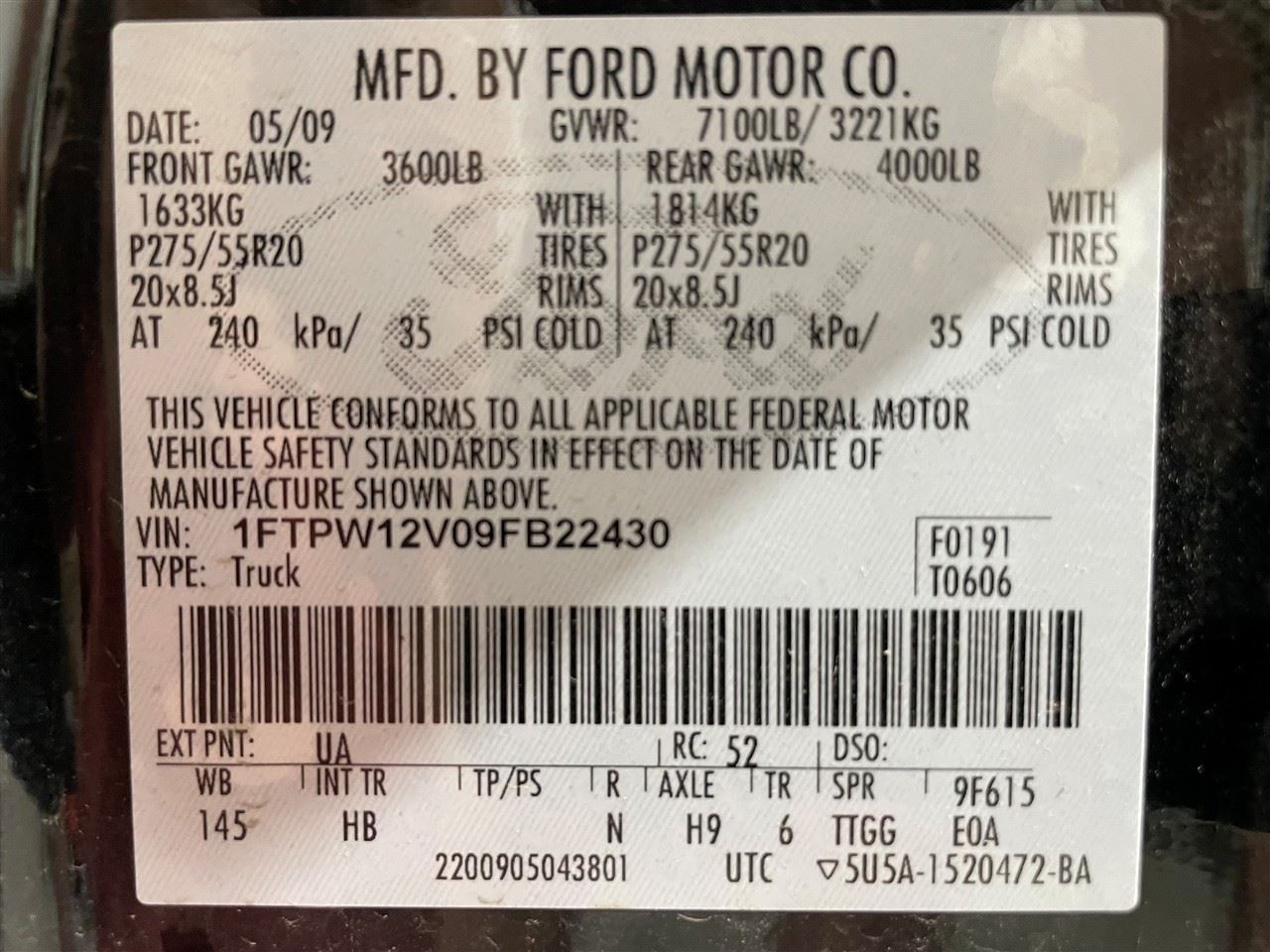 Player Receiver Radio Display Unit Fits 09-10 FORD F150 PICKUP 1128279