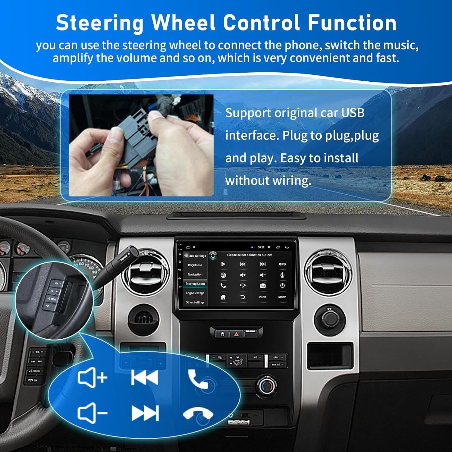 For Ford F-150 F150 2009-2012 Car Stereo Radio Navi Android 14 CarPlay SWC 128GB
