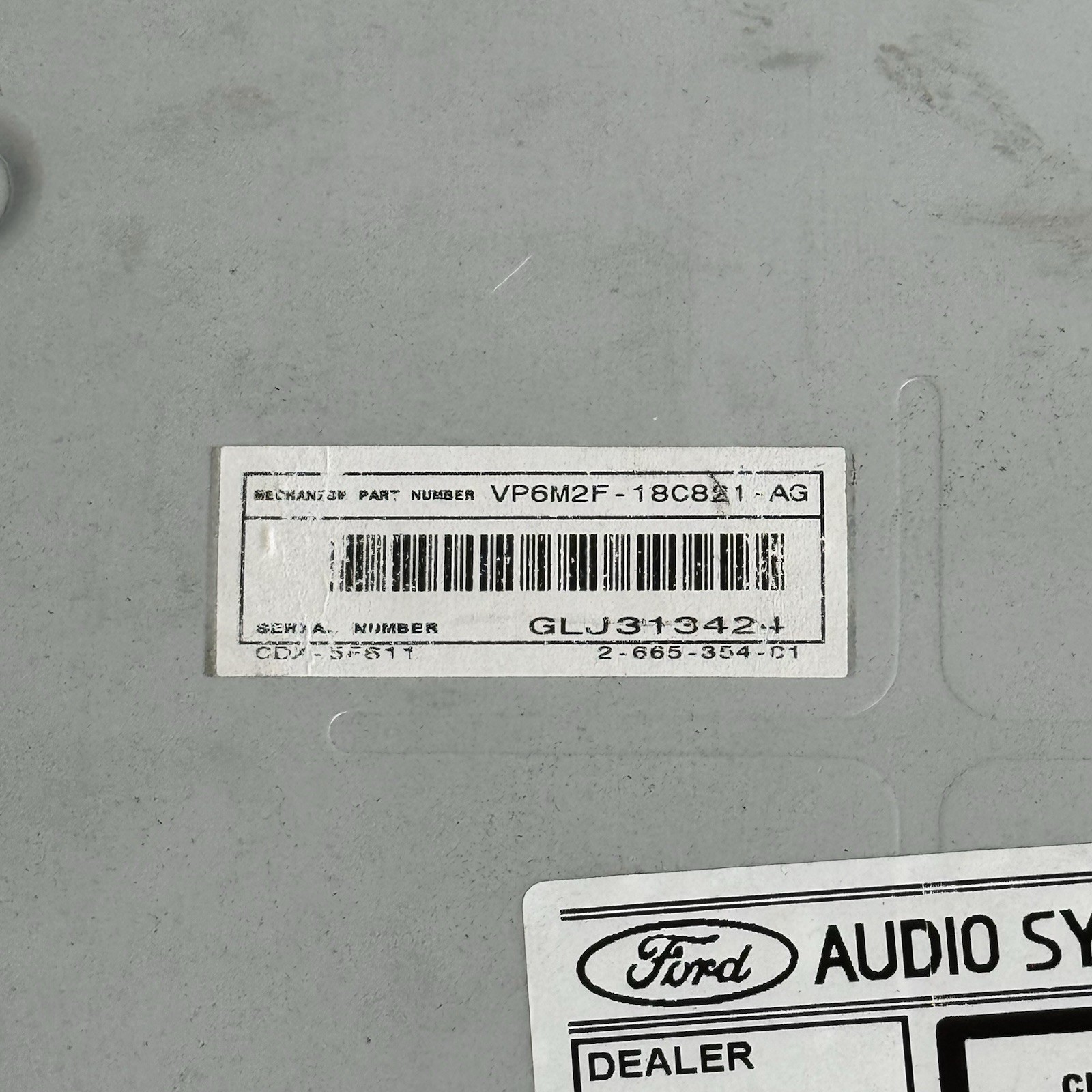 Ford Sony MP3 CD Radio Stereo Head Unit 7M5T-18C939-EA Code 7726