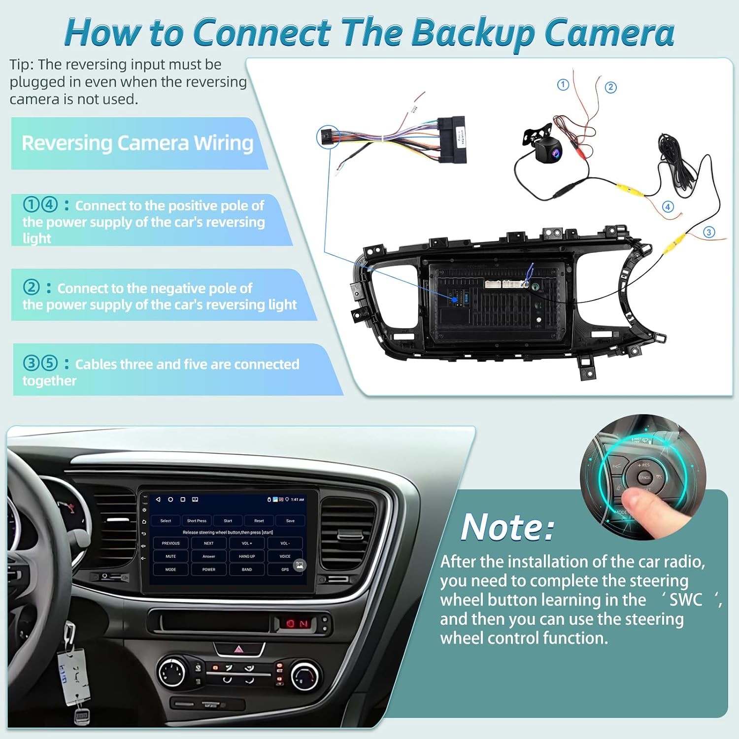 Car Stereo for Kia Optima 2013-2015 Wireless Apple CarPlay & Android Auto FM/RDS