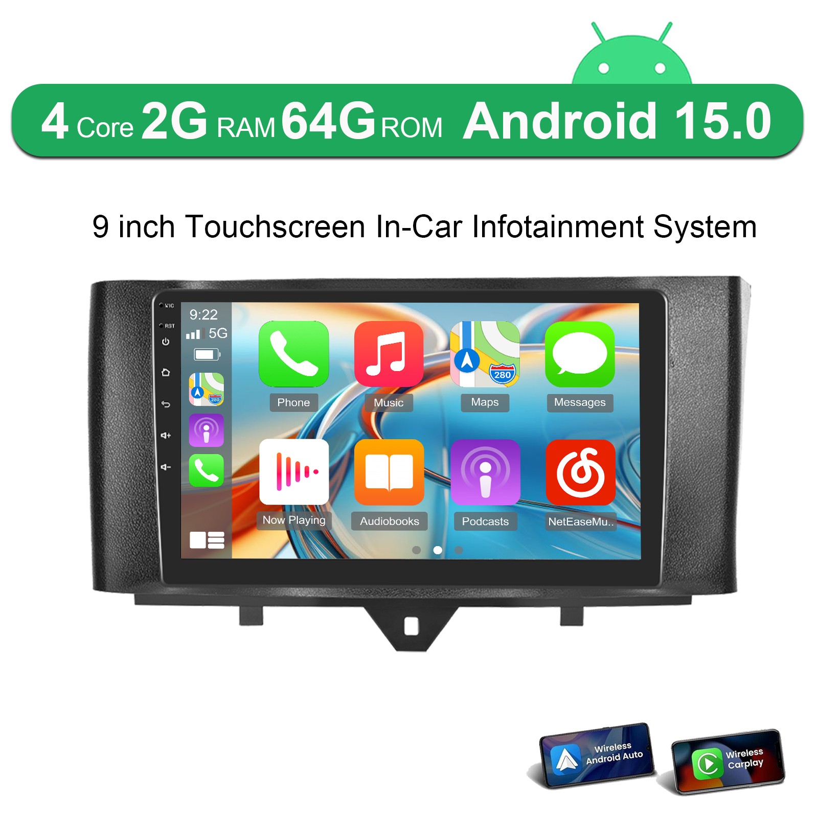 For Mercedes Benz Smart Fortwo 2011-2015 Android 15 Car Stereo Radio GPS CarPlay