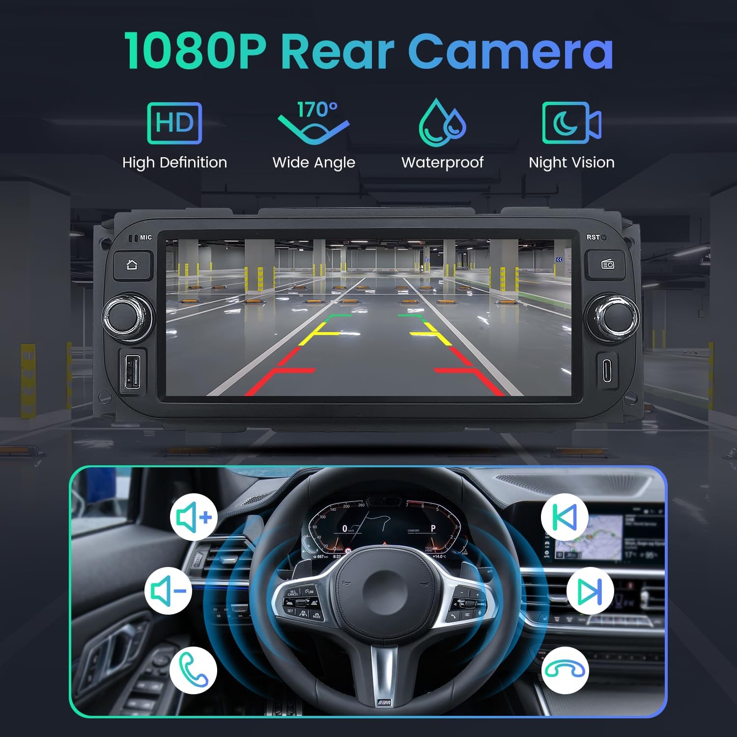 Android Auto Carplay Stereo Radio For Jeep Wrangler 003-2006 Dodge RAM 2002-2005