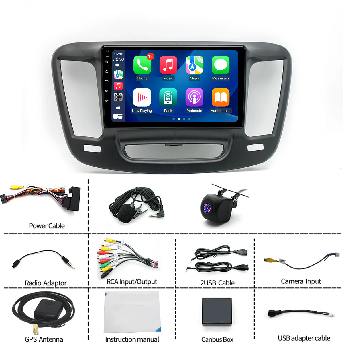 For 2015-2017 Chrysler 200C/200 CarPlay Android 13 Car Radio Stereo EQ DSP