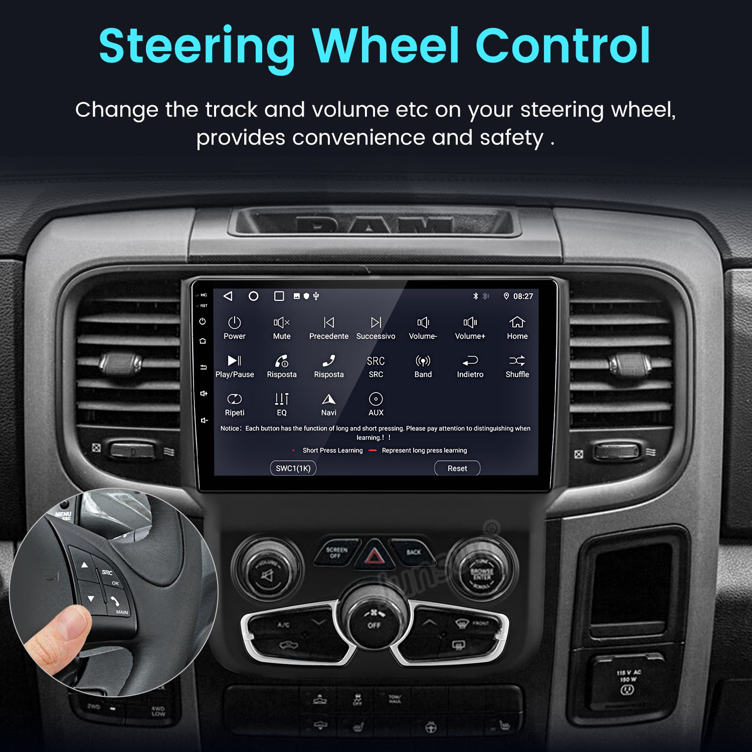 9″Carplay 4+64G Android15 Car Stereo Radio GPS Navi For Dodge Ram 1500 2500 3500