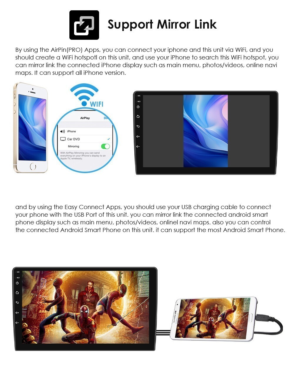 For CarPlay Android 13 Car Radio Stereo FM
