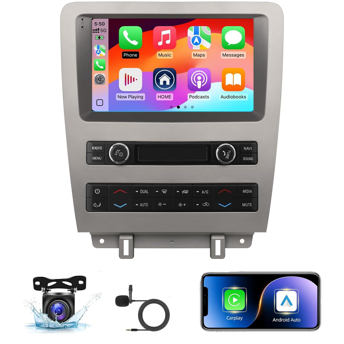 For 2010-2014 Ford Mustang 9″ Android 15 Carplay Car Stereo Radio GPS ISP Screen