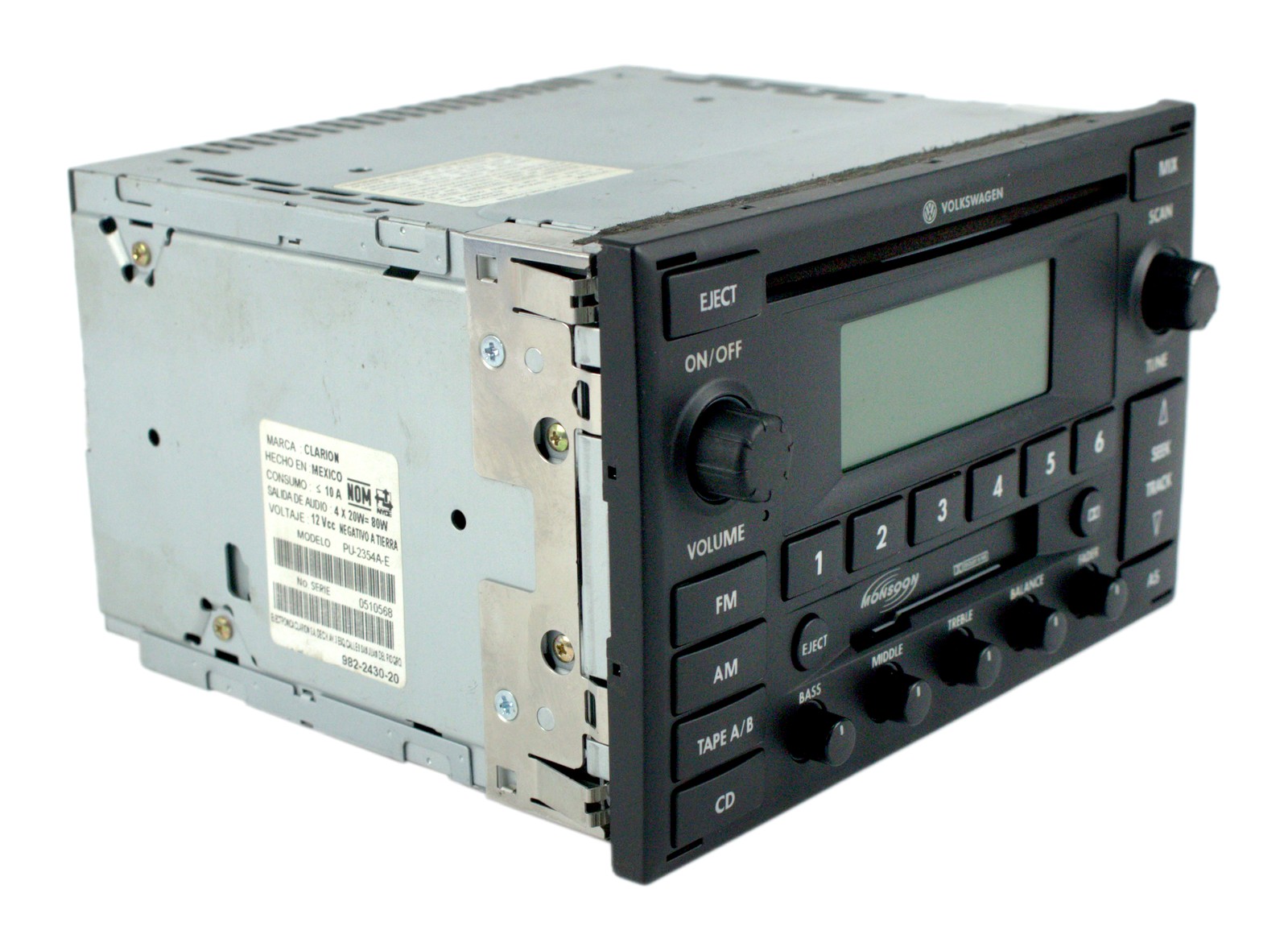 2004-09 Volkswagen Golf Jetta AM FM Radio CD Cassette Player EQ Tuner 1JM035157P