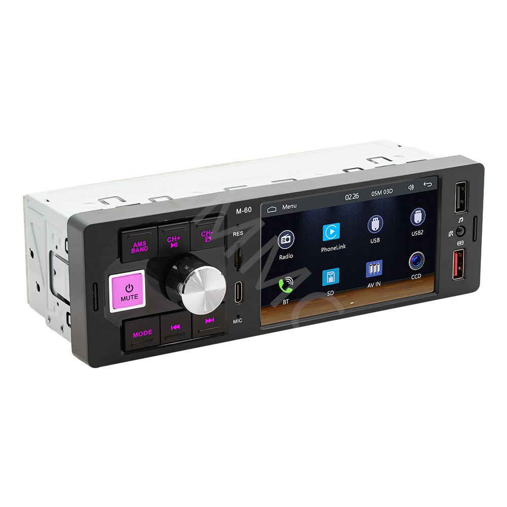 4.1in 1DIN Car Stereo Radio MP5 Player For CarPlay BT Touch Screen W/Rear Camera