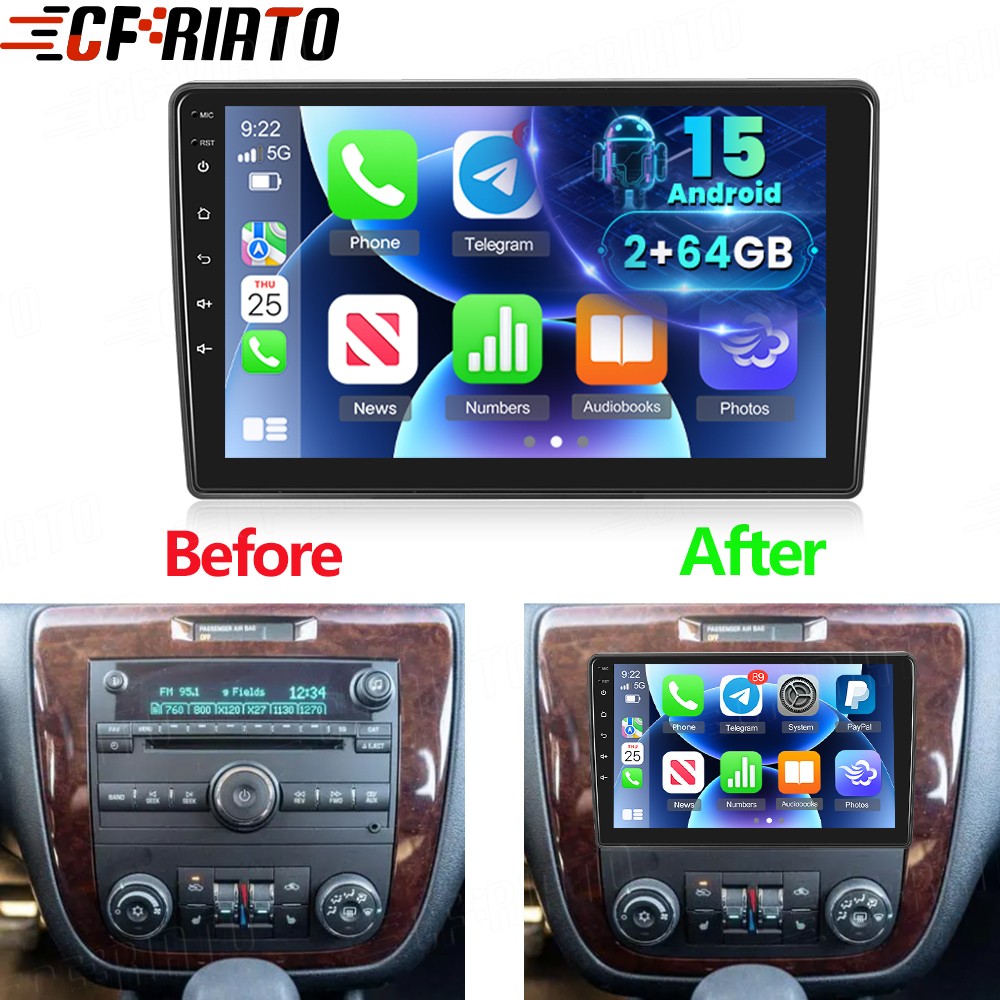 For Chevrolet Impala 2006-2013 Android 15 Carplay Car Stereo Radio GPS Navi WIFI