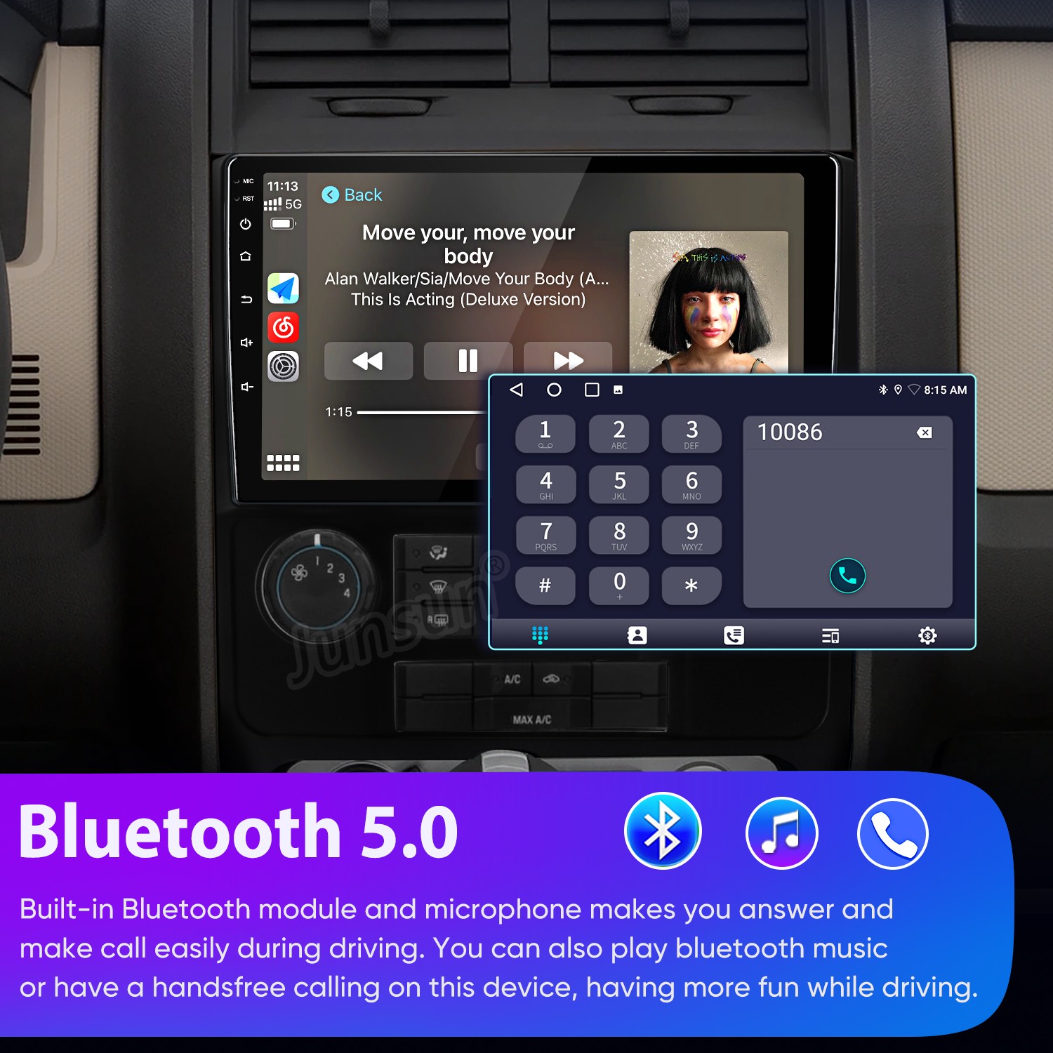 For Ford Escape 2007-2012 Android15 6+128G CarPlay Car Stereo Radio GPS Navi RDS