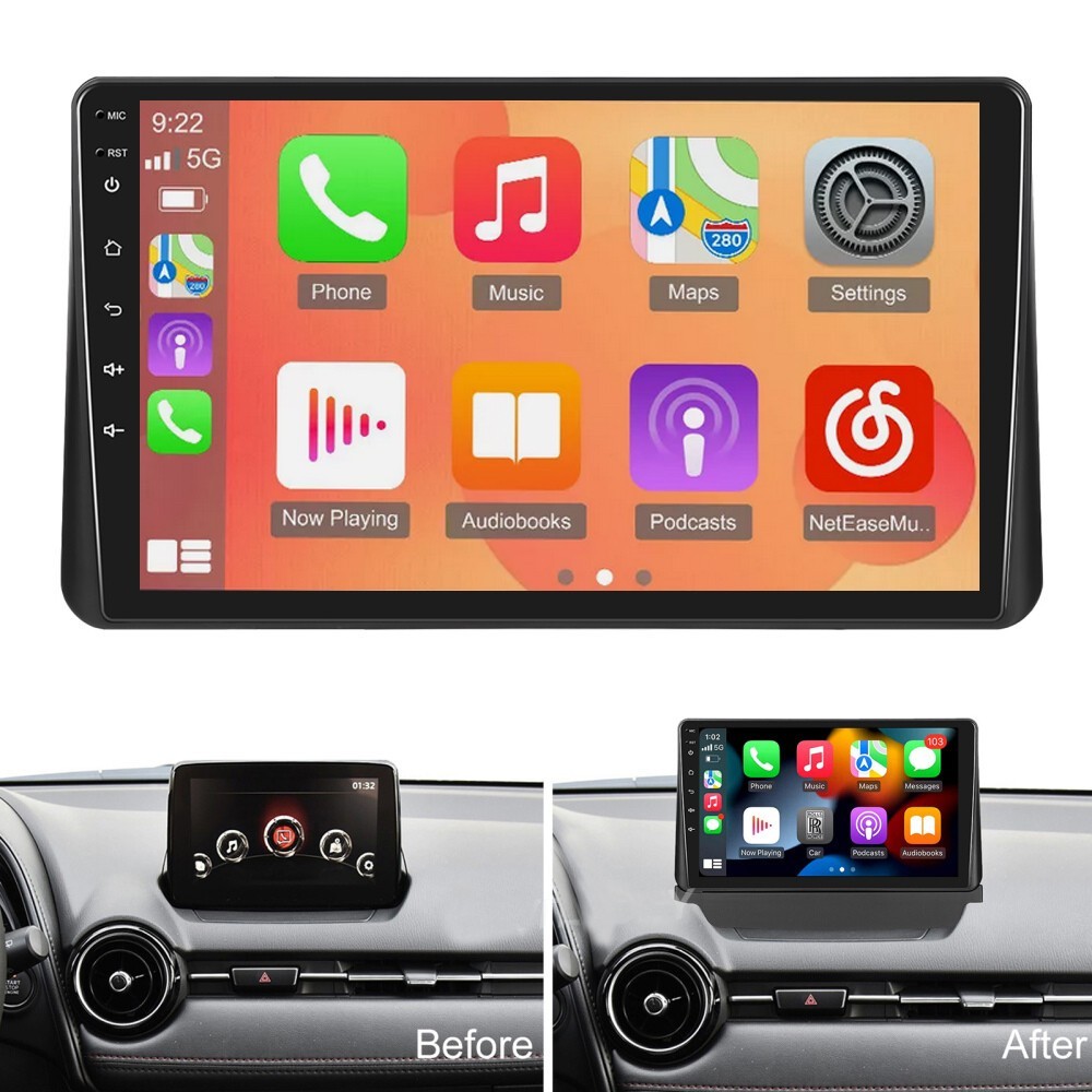 9″ Wireless Carplay Android Auto Sat Nav Head unit Radio For Mazda2 CX-3 2016-21