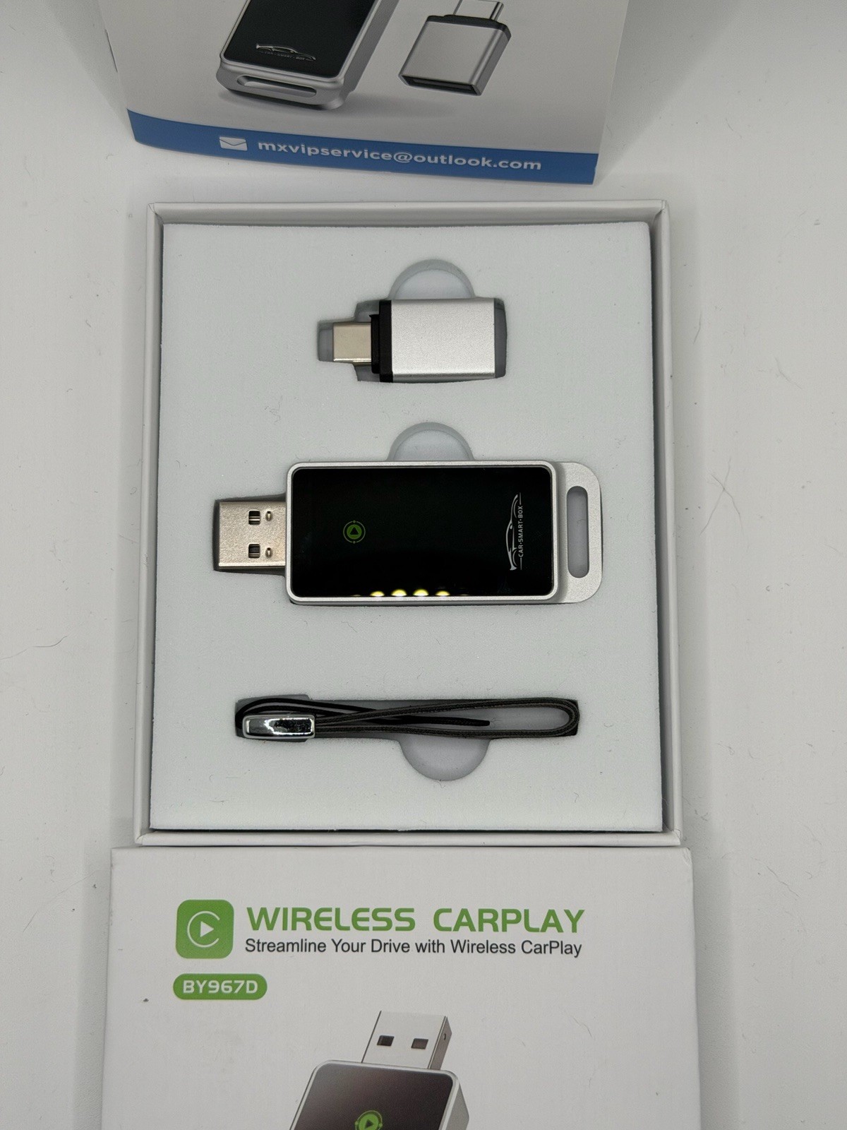 Wireless USB Carplay Adapter Dongle For iPhone Apple Android Auto Plug &Play