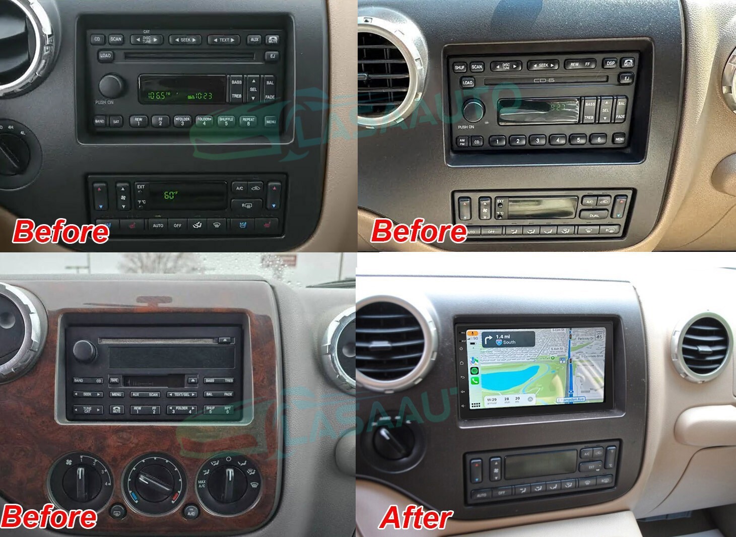For 2003 2004 2005 2006 Ford Expedition Android 14 CarPlay Car Stereo Radio GPS