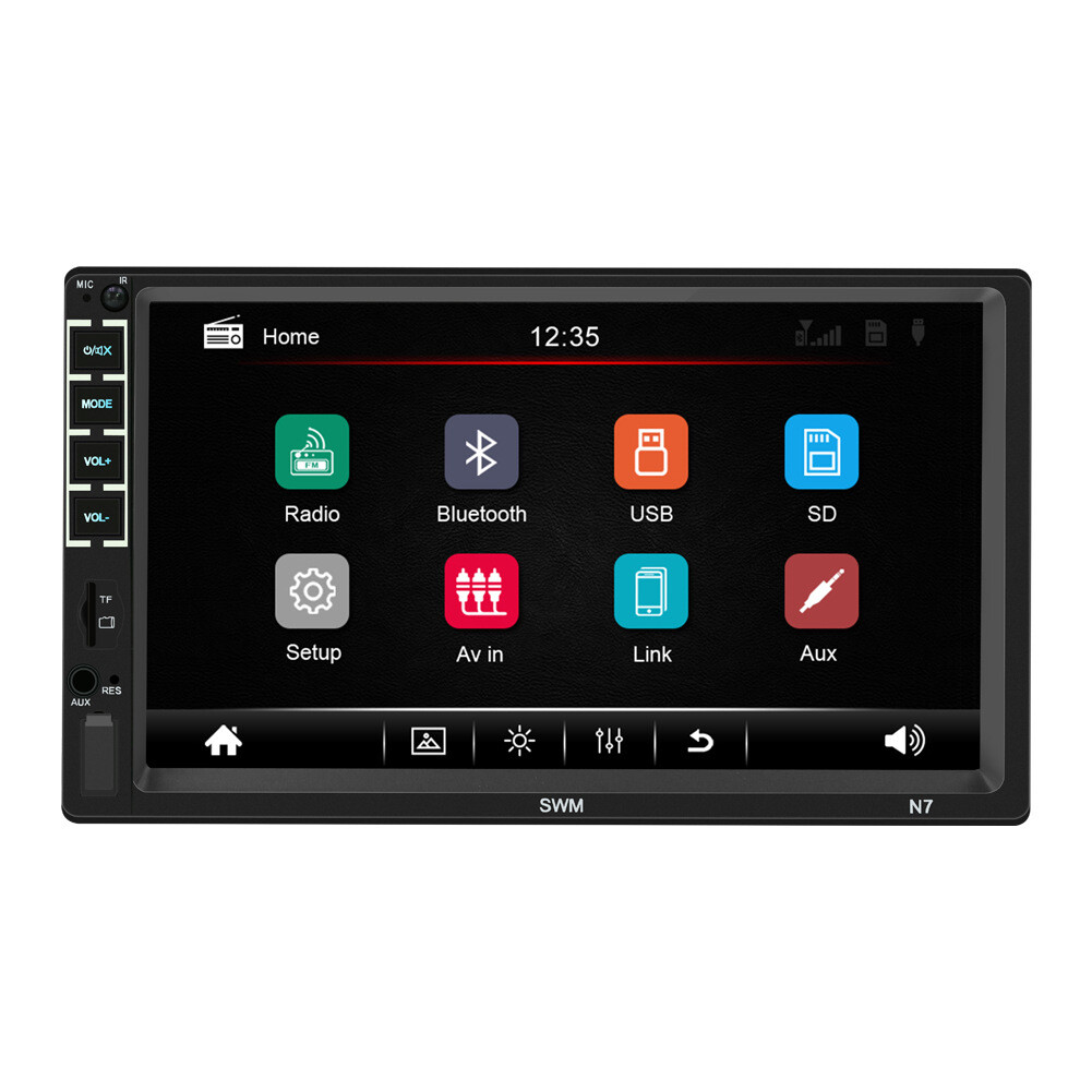 Touch Screen 7 inch Car Multimedia Radio BT MP5 USB TF AUX Player Mirror Link