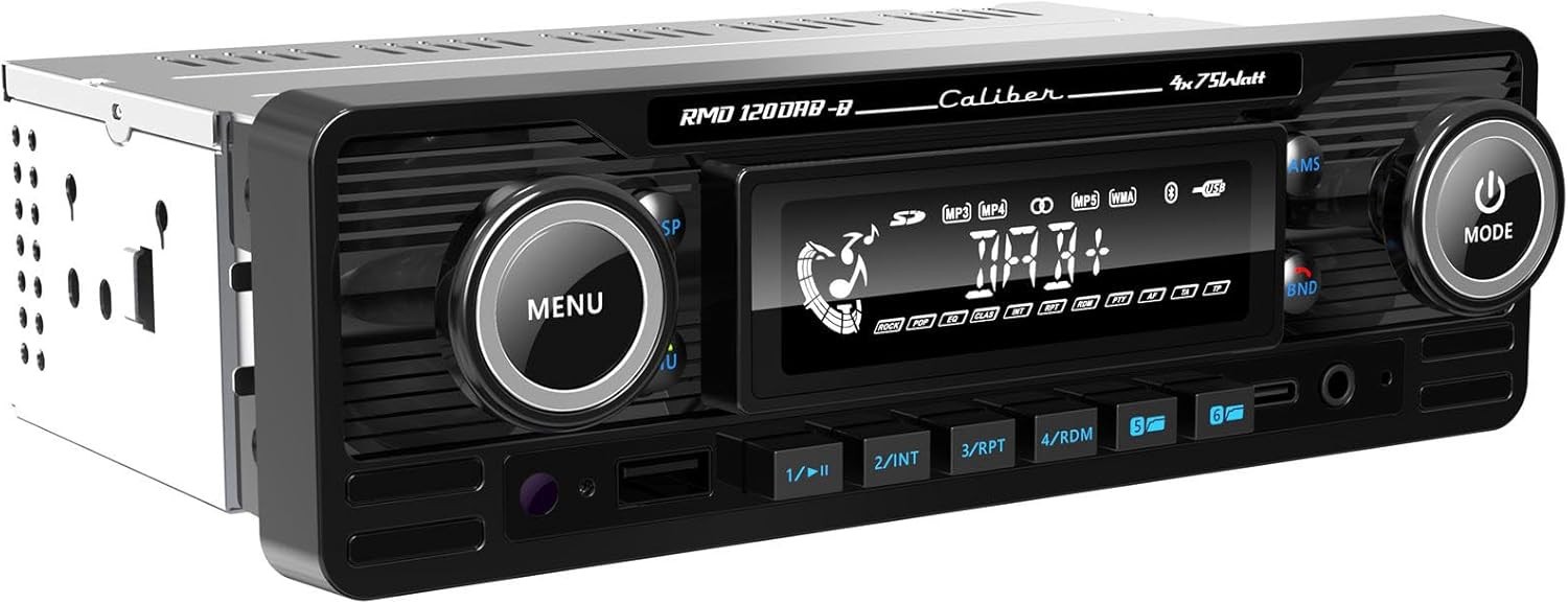 Caliber RMD120DAB/B DAB+ USB Bluetooth Radio Tuner Vintage Retro Black + Antenna