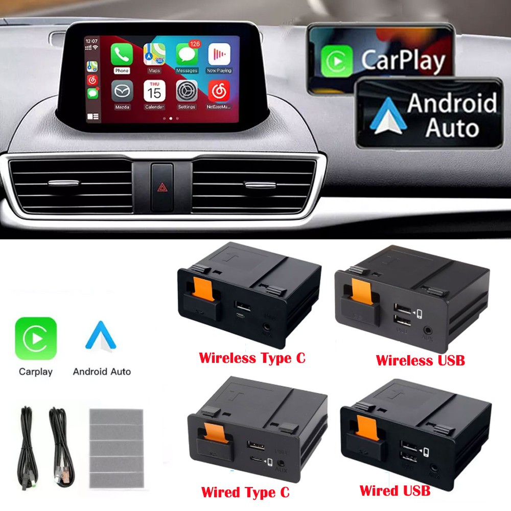 Wired/Wireless Apple CarPlay Android Auto Retrofit Kit For Mazda 3 6 CX3 CX5 CX9