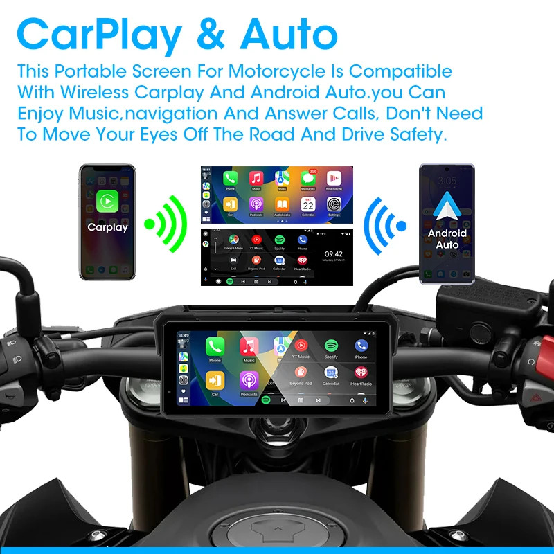 5/6.86/7/8.1 inch Digital Motorcycle Dashboard Motorcycles Carplay GPS