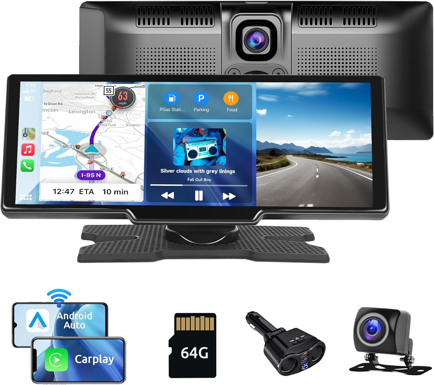 Rimoody Car Radio Wireless Apple Carplay 10.26” Touch screen 2.5K Dash Cam BoxQ