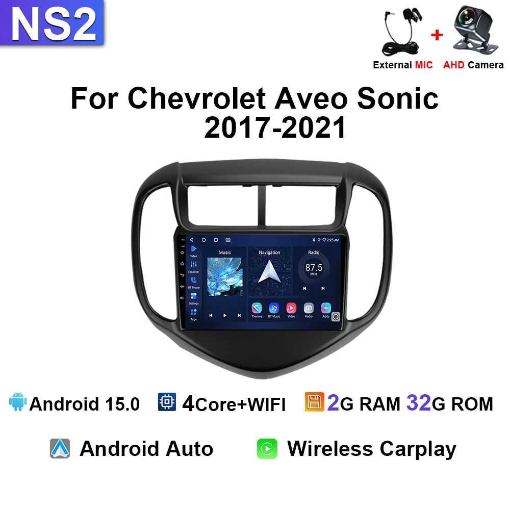 For Chevrolet Aveo Sonic Chevy 2017-2021 Multimedia Carplay Car Radio Navi GPS