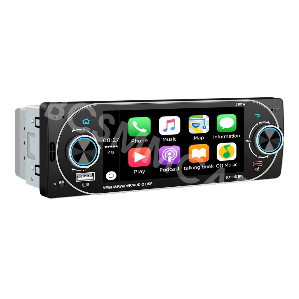 Car Radio Touch Screen MP5 Player USB Type-C BT FM/RDS W/Steering Wheel Control
