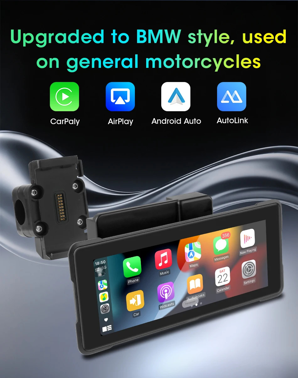 Janstie New Motorcycle CarPlayGPS Portable Digital Moto Dashboard Display Screen