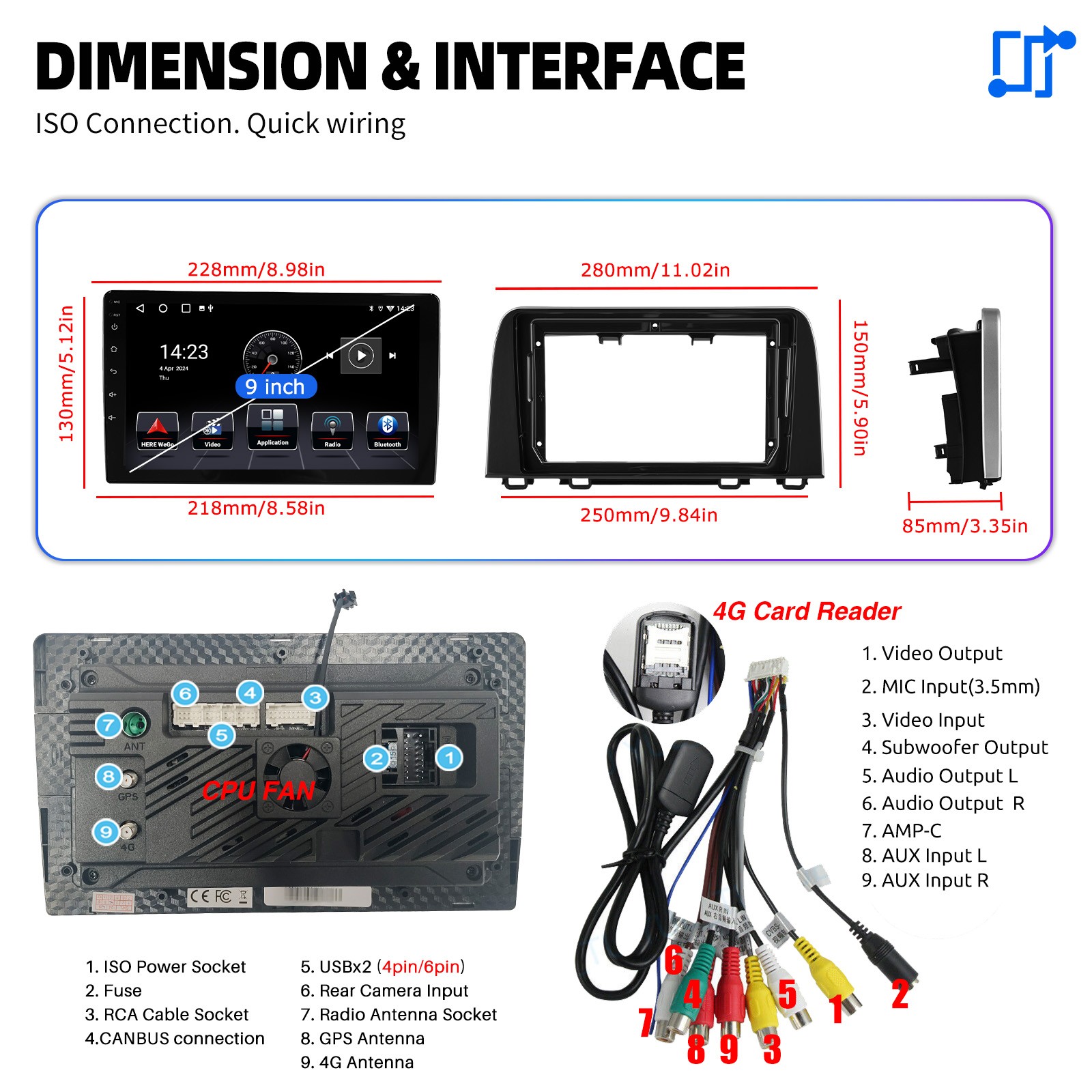 For Honda CRV 2017-2021 Android 15.0 Car Stereo Radio CarPlay GPS Wifi+MIC AHD