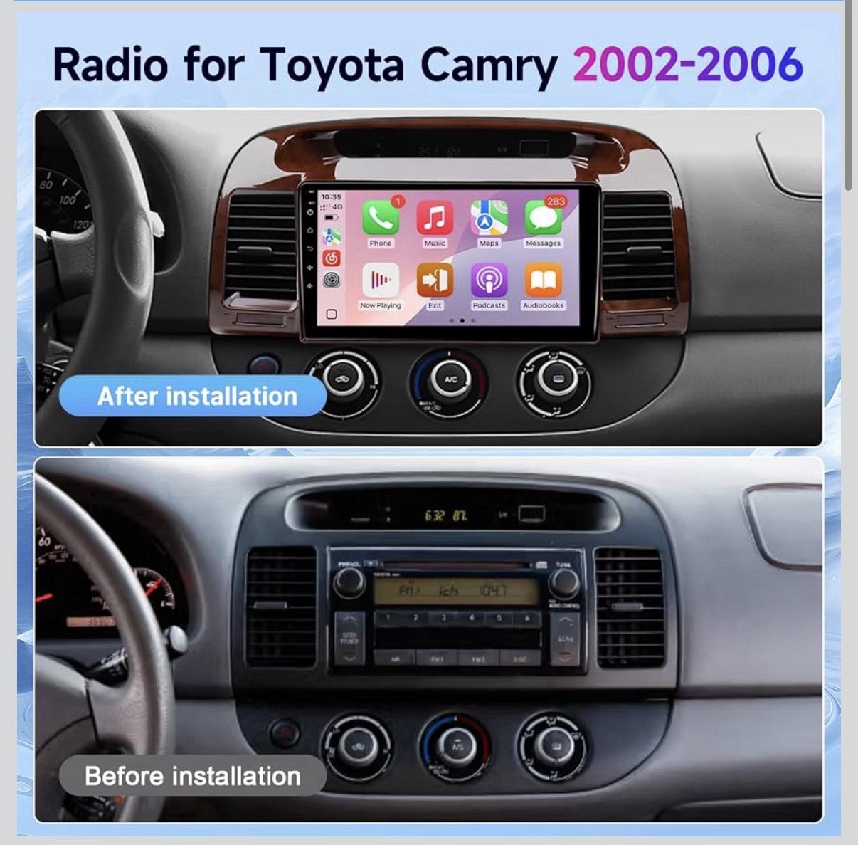 Carplay for Toyota Camry 2002-2006 Android Auto Car Stereo Radio GPS Navi WIFI