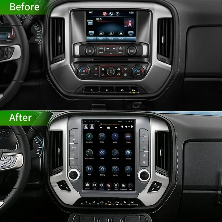 For Chevrolet Silverado GMC Sierra 2014-2018 12.1″ Android Navi Car Stereo Radio