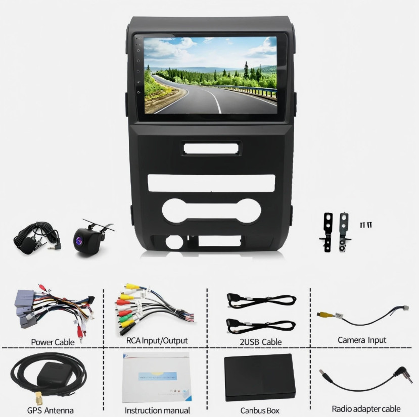 Plug Play Android 15 CarPlay Car Stereo Radio GPS Navi For Ford F150 2009-2014