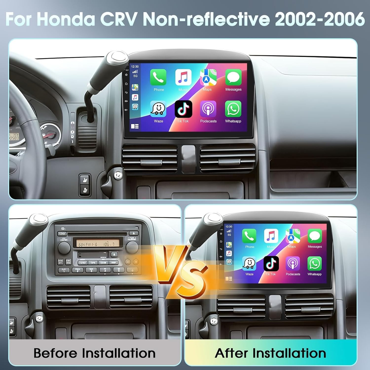 2002-2006 Honda CR-V 9 Inch Android Car Stereo Wireless CarPlay Android Auto GPS