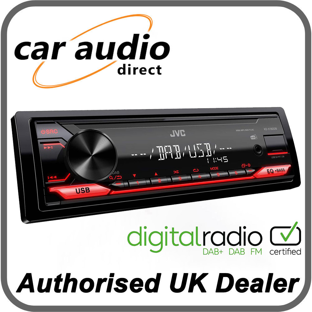 JVC KD-X182DB Mechless Digital Media Receiver Front USB/AUX DSP DAB+