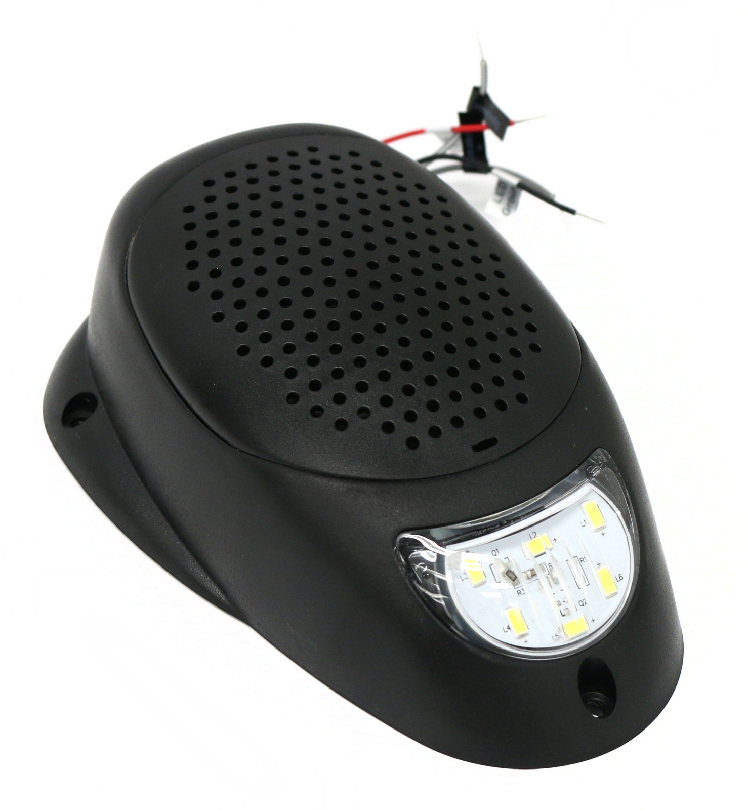 Black 3″ Water Resistant Surface Mount XM Speaker White LED Lighting 12V