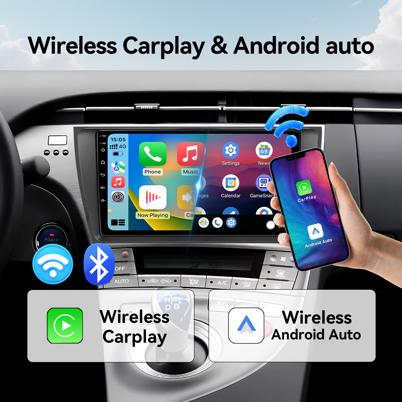 For Toyota Prius 2010-2015 Carplay Car Stereo Radio Android Navi 2+64G