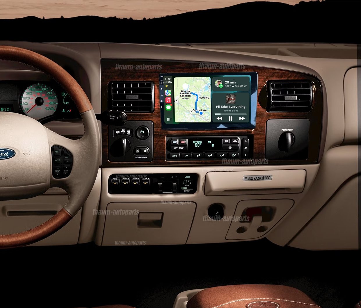 GPS Radio 2005-2007 For Ford F-250 F-350 F-450 F-550 Carplay Navigation Wifi DSP