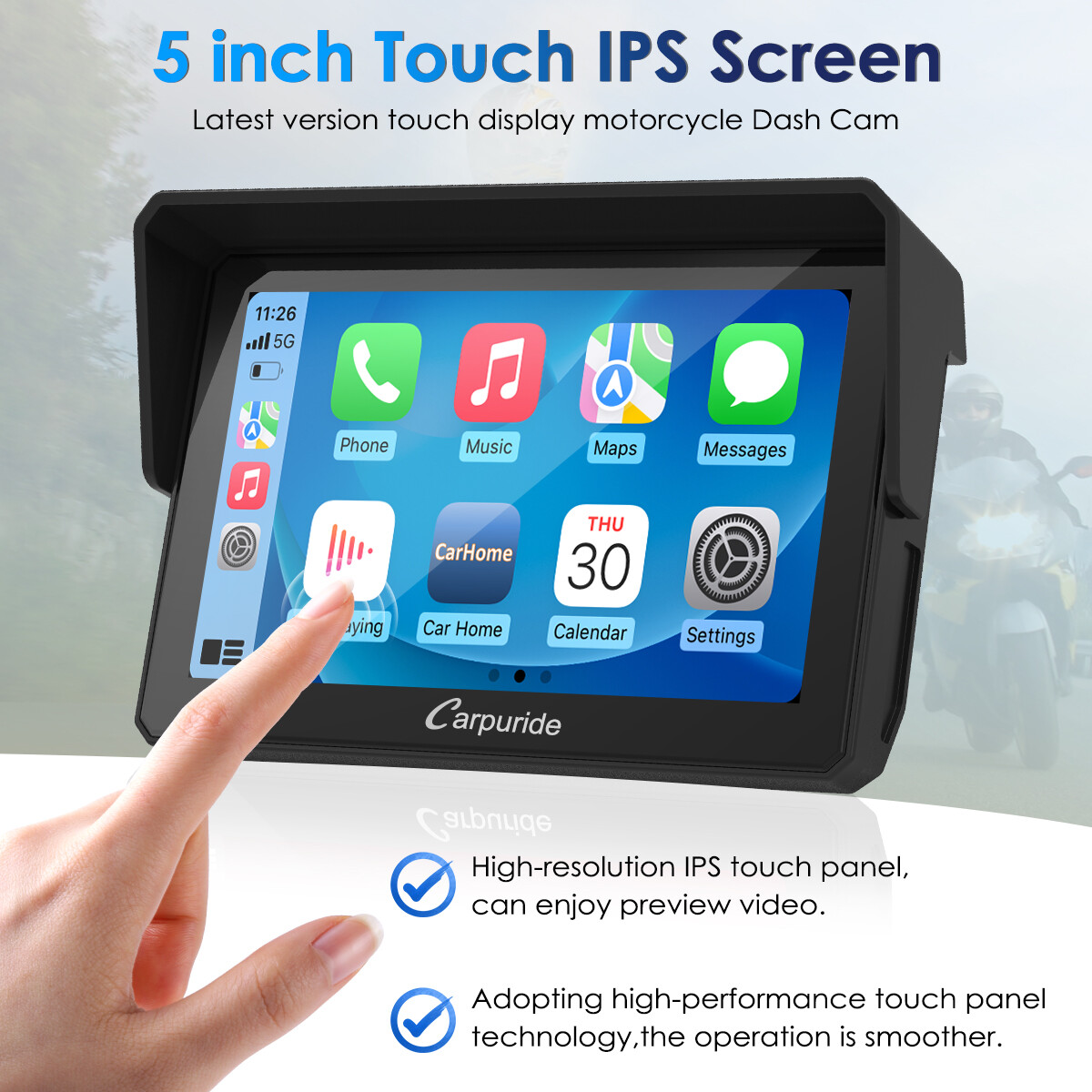 Carpuride W502 Wireless Carplay Android Auto Waterproof Touchscreen Car Stereo