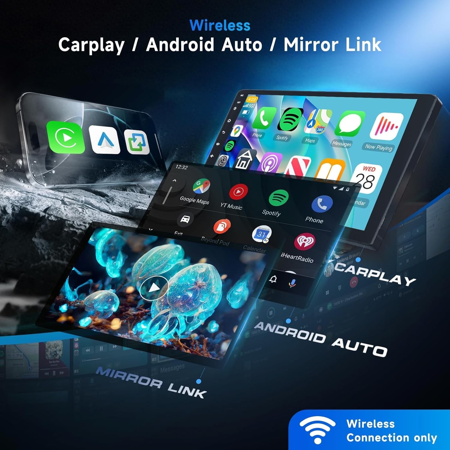 For Jeep Wrangler CarPlay Android 13 Car Radio Stereo Head Unit Touchscreen