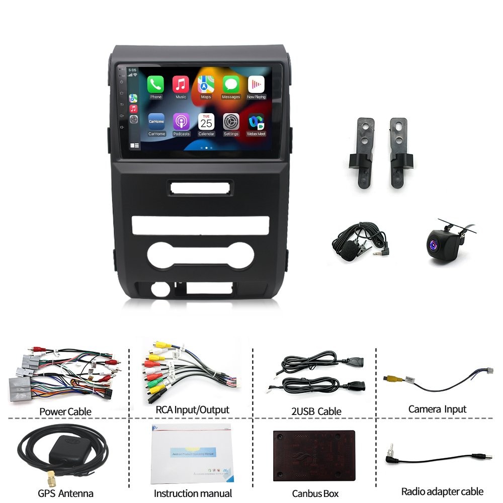 For Ford F150 2009-2014 Carplay Android 13 Car Stereo Radio WiFi GPS Navi+Camera