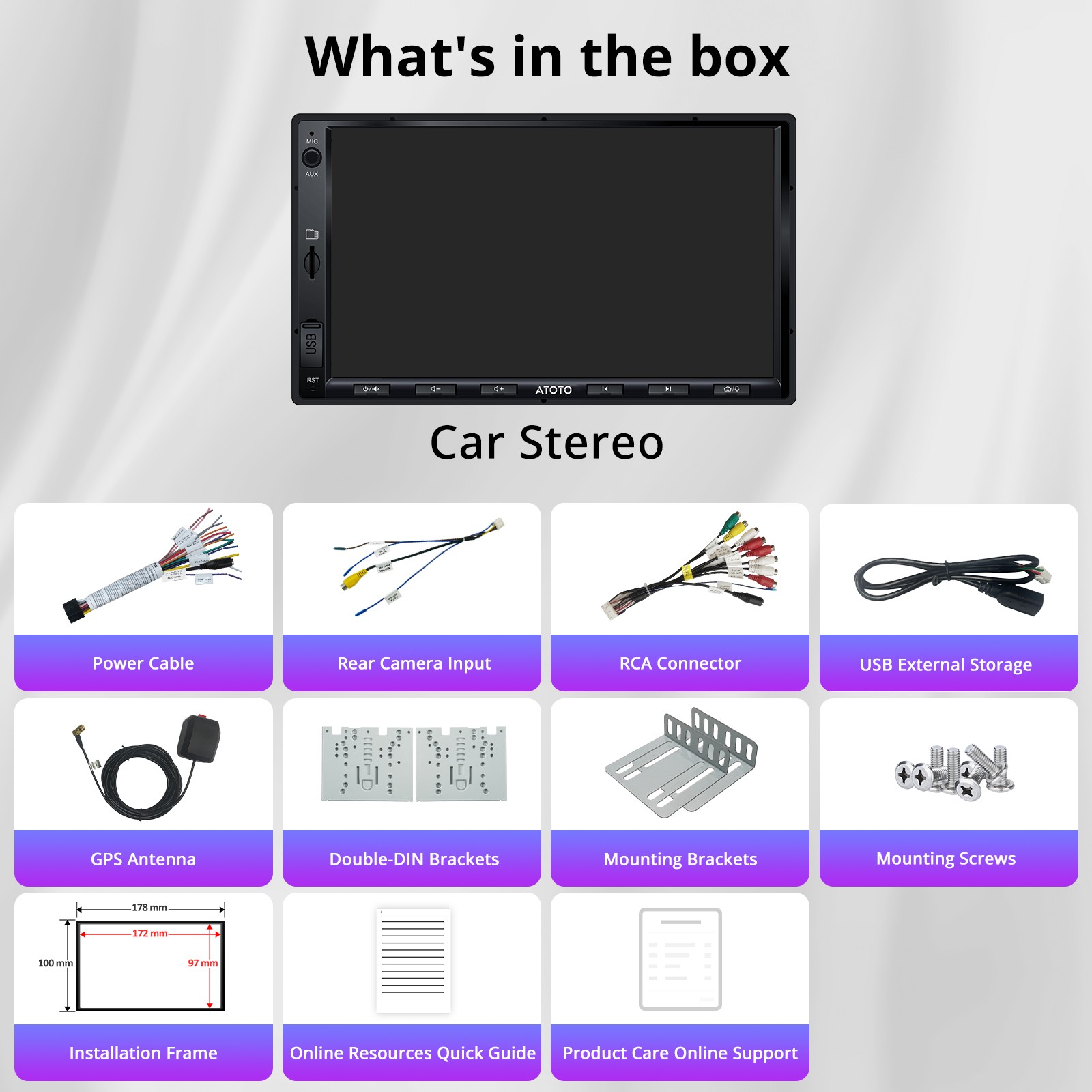 ATOTO F7WE 7in Double DIN Car Stereo GPS NAVI Wireless Android Auto & CarPlay,FM