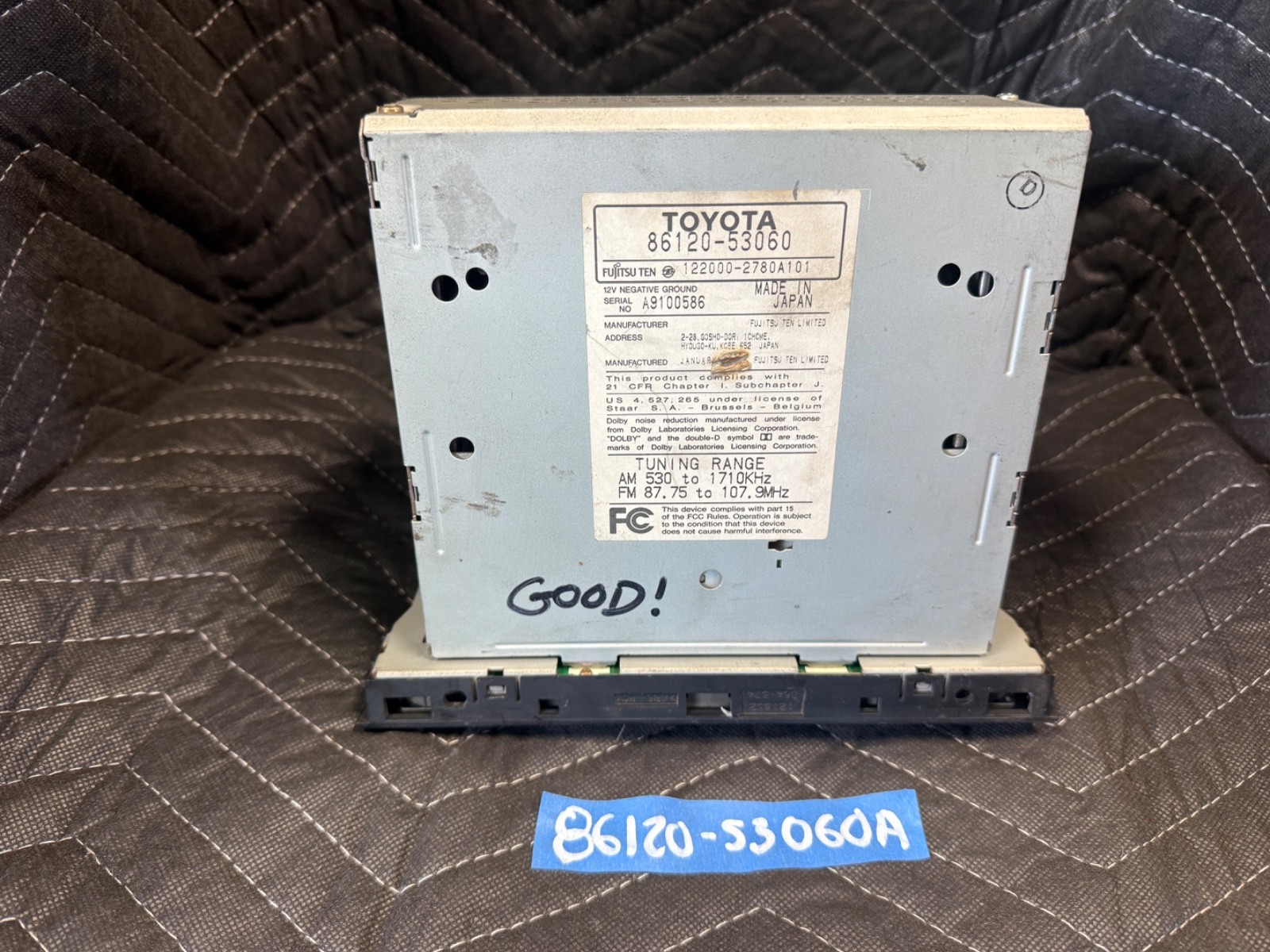 86120-53060 Lexus IS300 2001-2005 Radio Am Fm CD Player