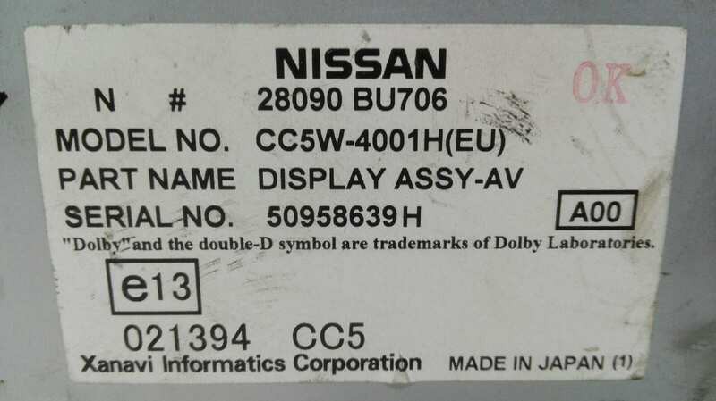 28090BU706 SCREEN 21012 474118 NISSAN ALMERA TINO V10M ACENTA 2003