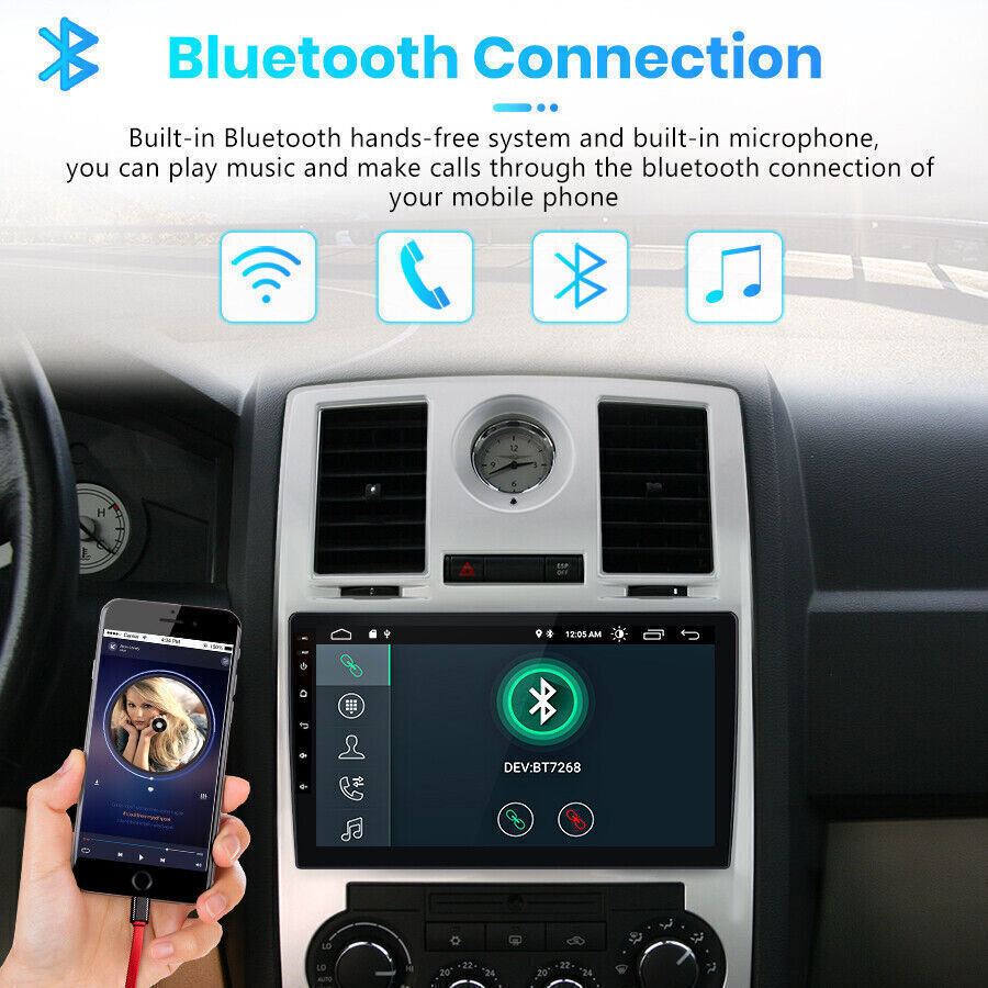 For Chrysler 300C 2005-2010 Car Radio Stereo Android 12 Carplay GPS Navi Player